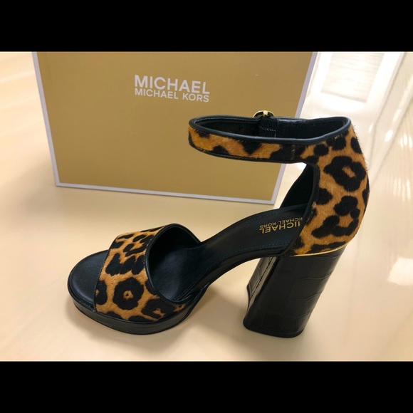 Michael Michael Kors Amal Platform Sandal calf hair leopard - Picture 4 of 7